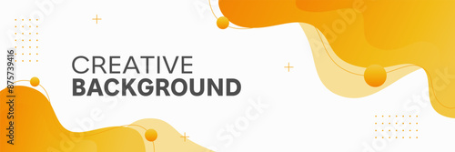 Modern template banner featuring a vibrant gradient color scheme and dynamic liquid shapes. Perfect for web headers, social media graphics, and promotional materials. Sleek and eye-catching design.