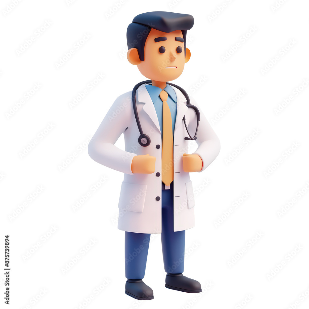 3D cartoon doctor with stethoscope 3D cartoon doctor with stethoscope