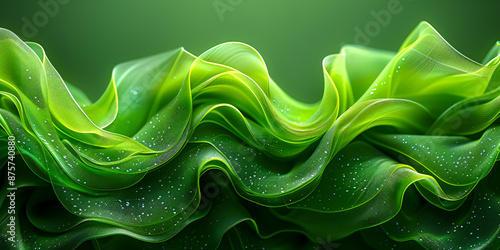 Obraz na płótnie Abstract green wave pattern creating a fluid and dynamic background w salonie