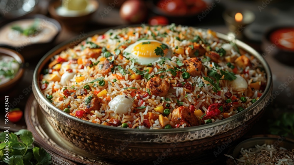 Delicious Egg Fried Rice with Chicken and Vegetables Delicious Egg Fried Rice with Chicken and Vegetables