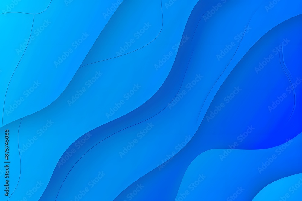 Abstract blue wavy lines background with smooth gradients and flowing ...