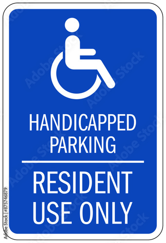 Resident parking sign