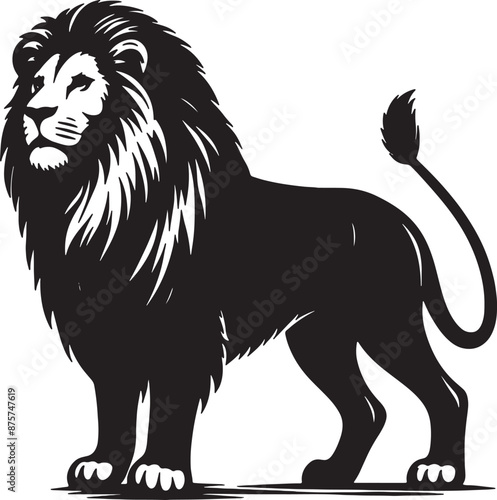 Lion Silhouette Vector Illustration.