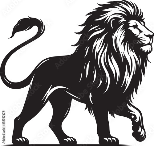 Lion Silhouette Vector Illustration.