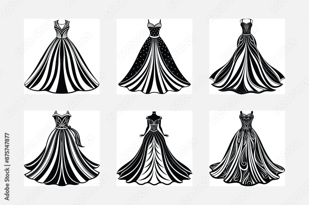 illustration of a set of model vector silhouette illustration of a set of model vector silhouette