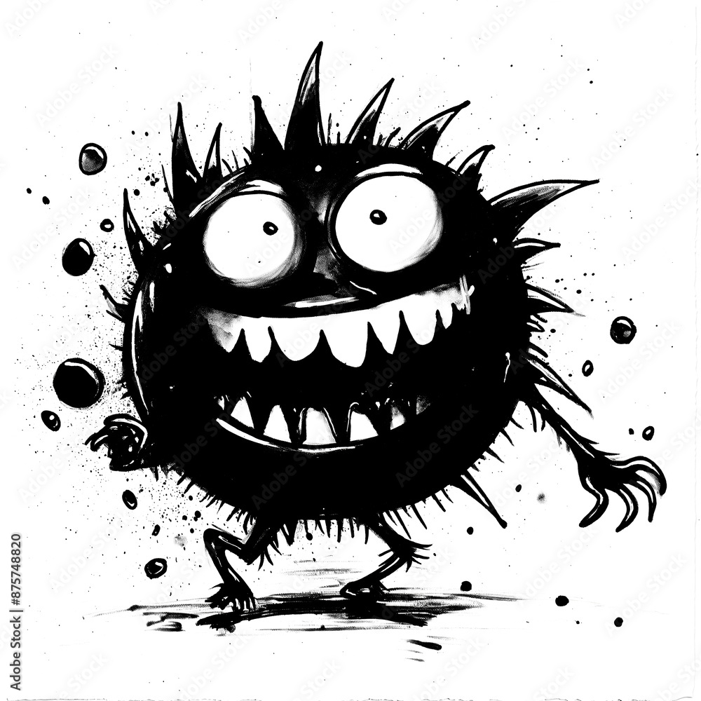 Whimsical black monster drawing on a transparent background, perfect for adding a touch of playful charm to any project. Ideal for use in children's books, posters, and educational materials. Whimsical black monster drawing on a transparent background, perfect for adding a touch of playful charm to any project. Ideal for use in children's books, posters, and educational materials.