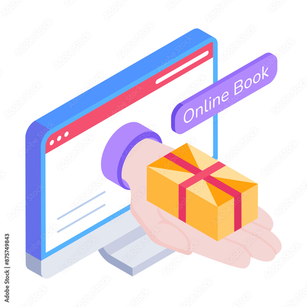 Latest isometric icon of online booking
Latest isometric icon of online booking