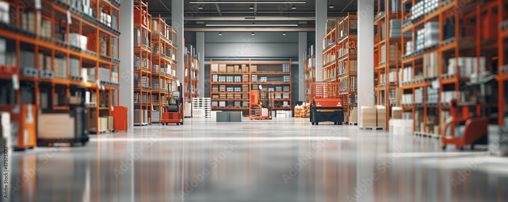 Warehouse with a stack of boxes and crates. Warehouse with a stack of boxes and crates.