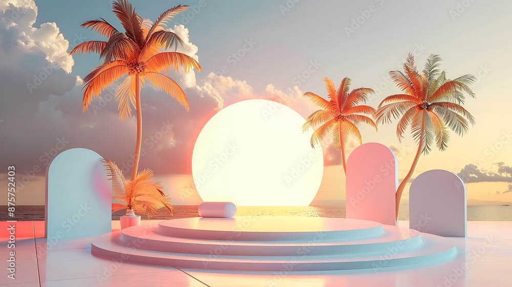 Fototapeta premium Summer Concept Tropical Podium Image