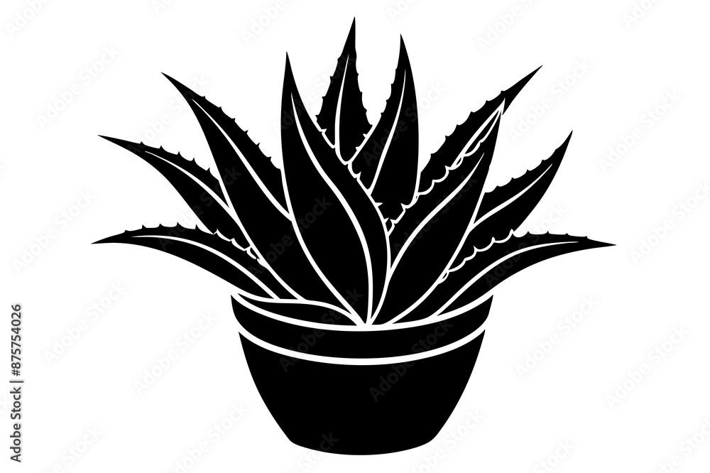 Aloe Vera silhouette vector art illustration Aloe Vera silhouette vector art illustration