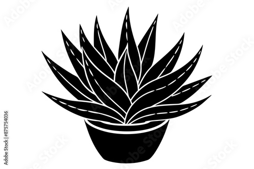 Aloe Vera silhouette vector art illustration