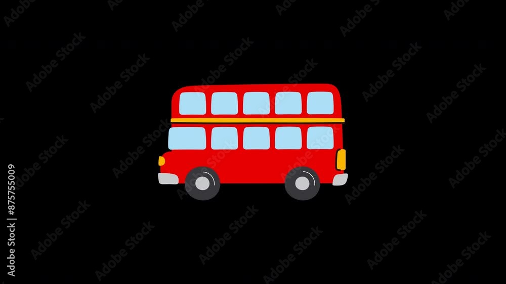bus animation with looping , 4k resolution, and Alpha Channel. flat illustration hand drawn style bus animation with looping , 4k resolution, and Alpha Channel. flat illustration hand drawn style