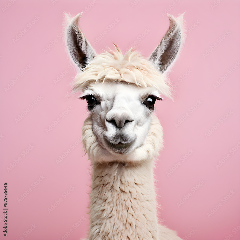 Obraz premium white alpaca portrait