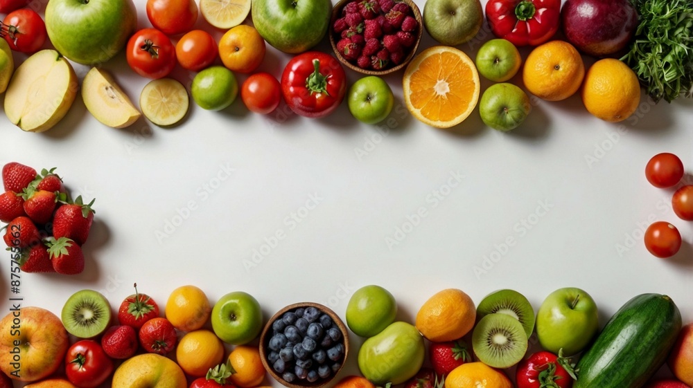 Fruits in white background, Fresh fruits in the Plate Fruits in white background, Fresh fruits in the Plate