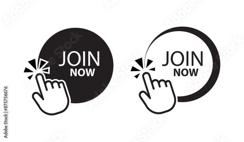 join now sign on white background	