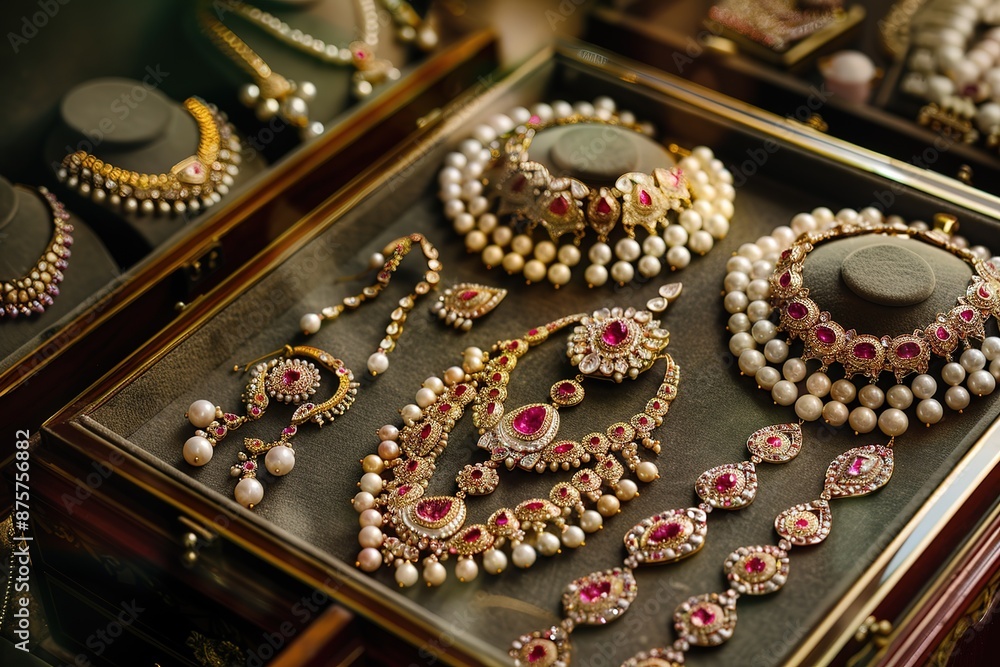 Indian bride's wedding jewellery close up Indian bride's wedding jewellery close up