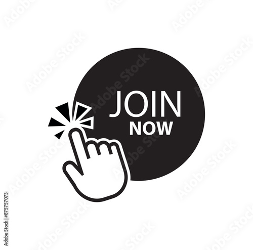 join now sign on white background	