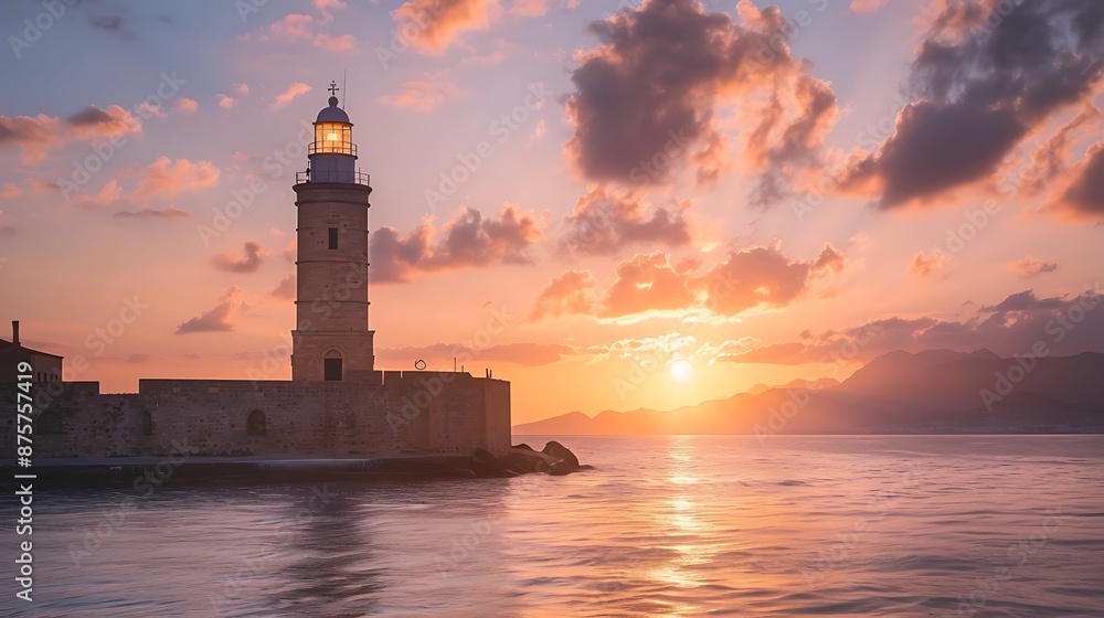 Lighthouse at the Harbor in Crete, Greece Lighthouse at the Harbor in Crete, Greece