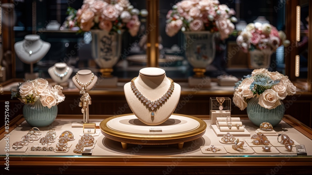 Naklejka premium Luxury Diamond Jewelry Display