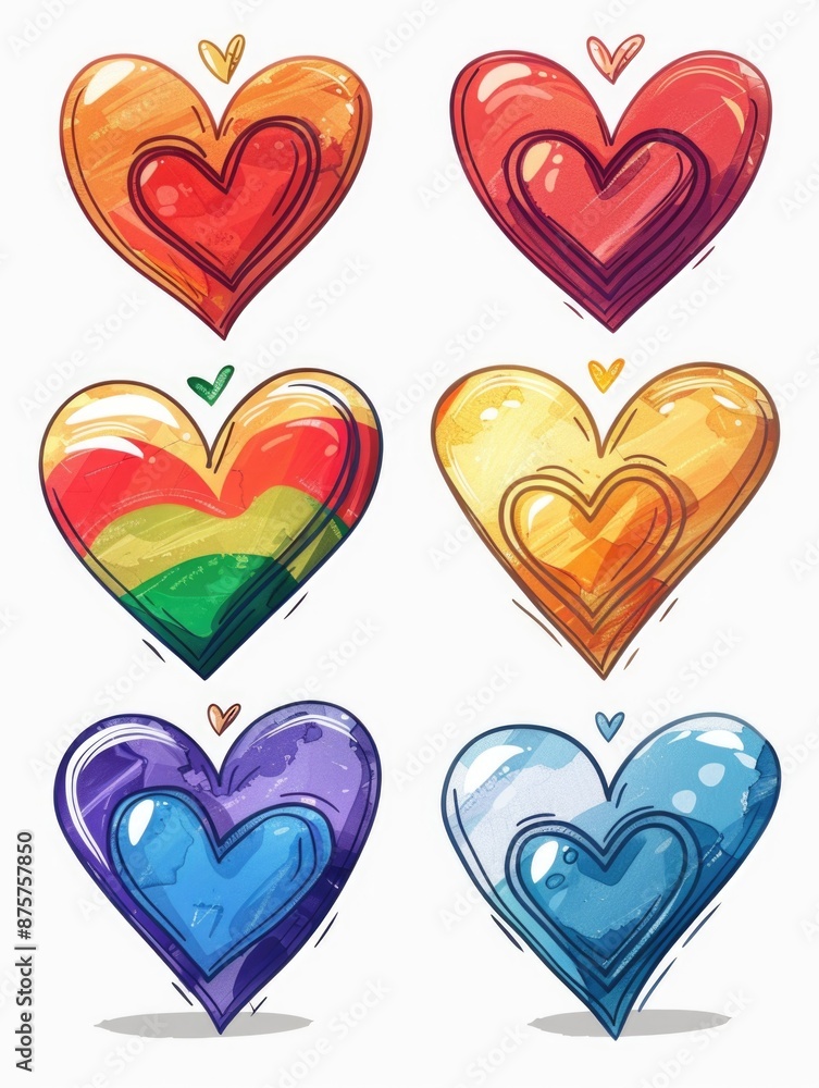 Four colorful hearts Four colorful hearts