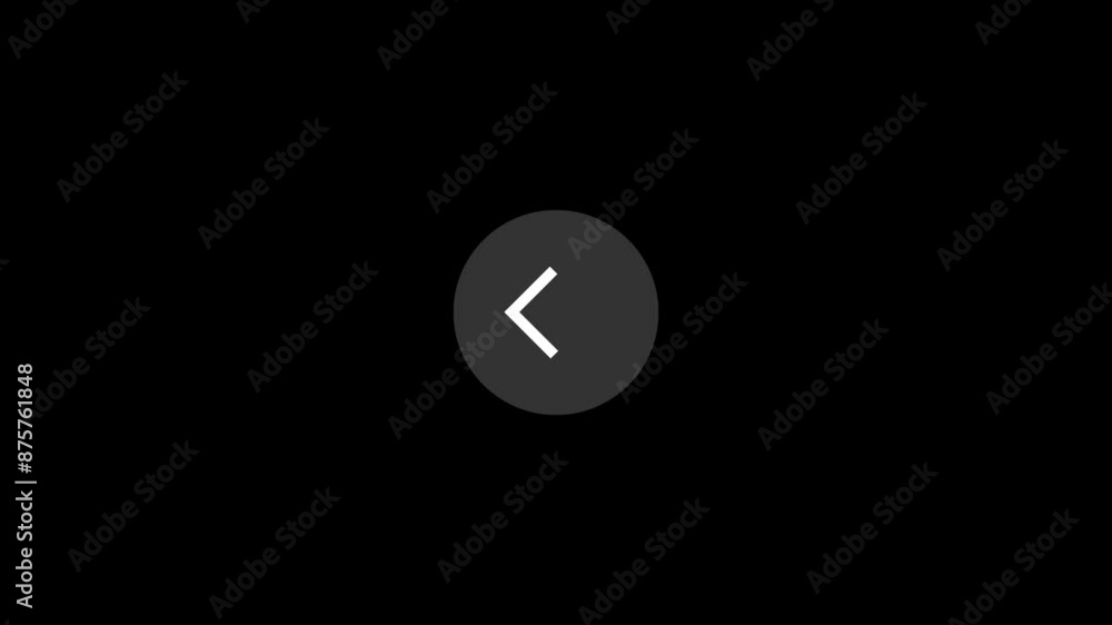 Animated arrow icon. left arrow on black screen 4k animation. Animated arrow icon. left arrow on black screen 4k animation.