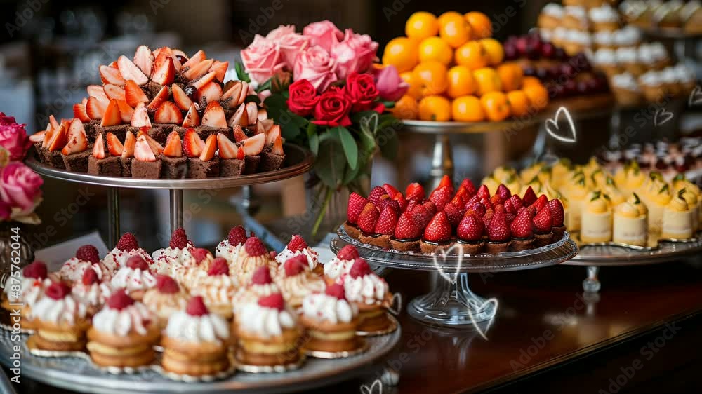 Assortment of Delicious Cupcakes and Pastries on Display Assortment of Delicious Cupcakes and Pastries on Display