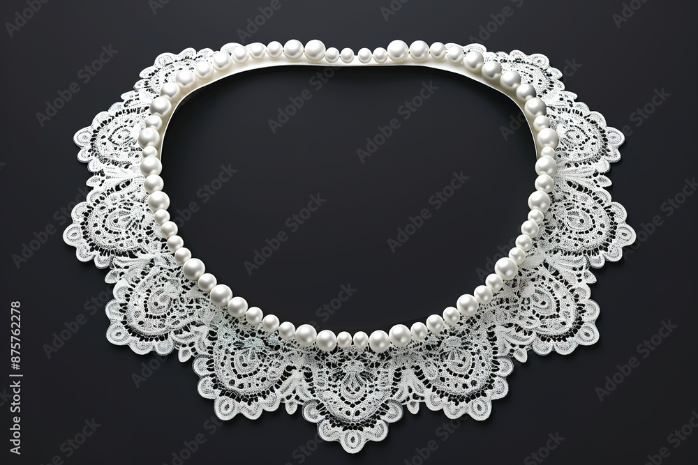 Illustration of a jewelry woman necklace with pearls Illustration of a jewelry woman necklace with pearls