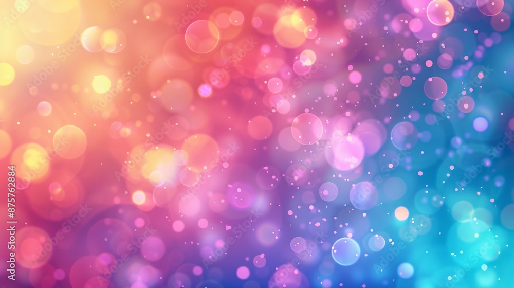 Obraz premium Dynamic abstract background with muted vivid dots scattered throughout the composition. Retro 80's aesthetic in neon iridescent hues.