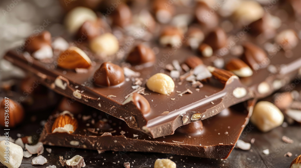 Chocolate Bar Topped with Nuts Chocolate Bar Topped with Nuts