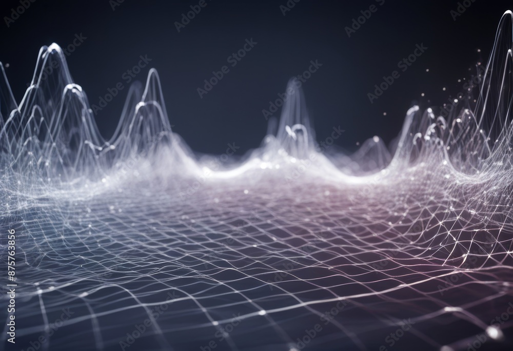signals technology audio waveform waves frequency wavelengths wireframe ...