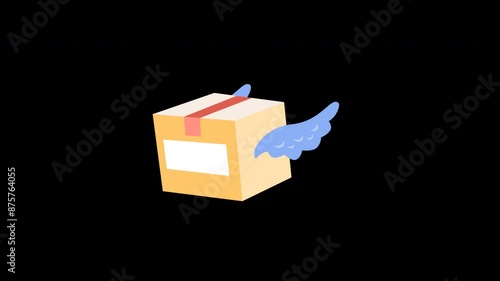 express delivery animation with looping , 4k resolution, and Alpha Channel. flat illustration hand drawn style