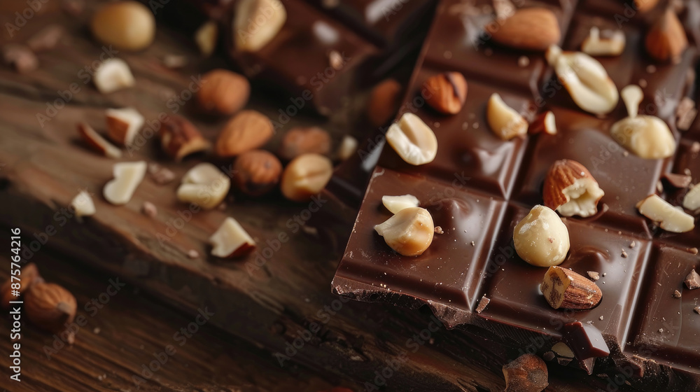 Chocolate Bar Topped with Nuts Chocolate Bar Topped with Nuts