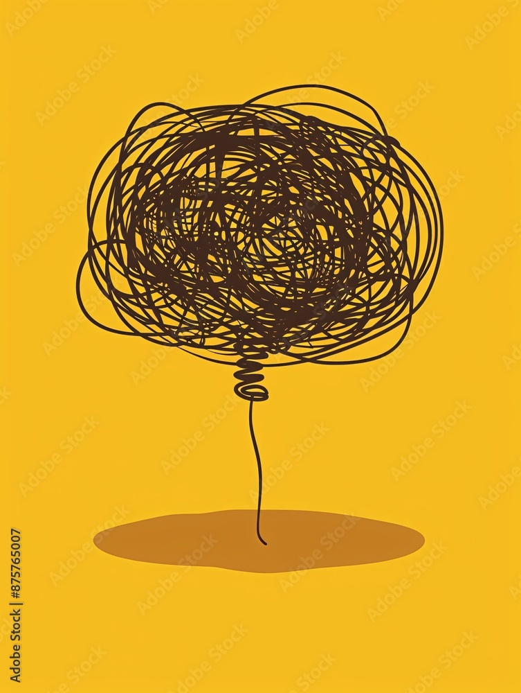 A conceptual representation of a brain disorder and its connection to mental health and psychology, featured on a speech bubble A conceptual representation of a brain disorder and its connection to mental health and psychology, featured on a speech bubble