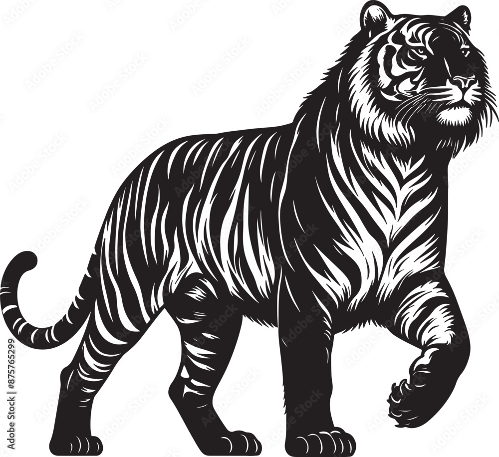 Obraz premium Tiger Silhouette Vector Illustration.