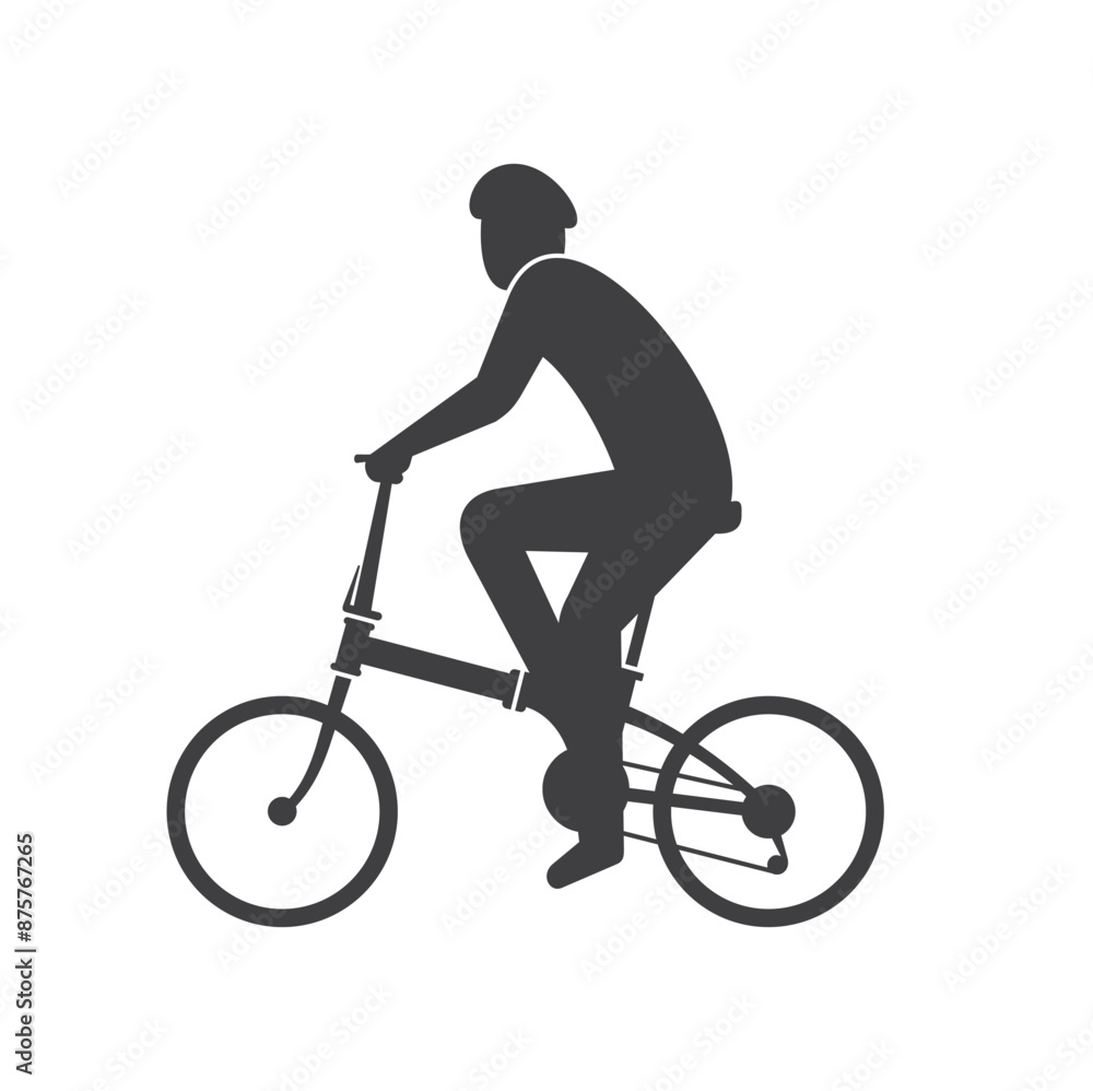 Naklejka premium symbol of folding bike, folding bicycle, vector art.