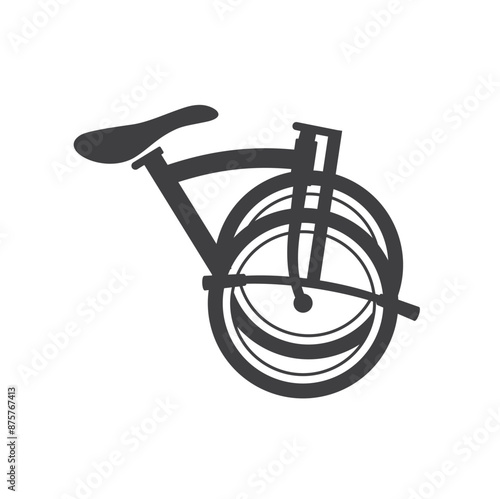 symbol of folding bike, folding bicycle, vector art.