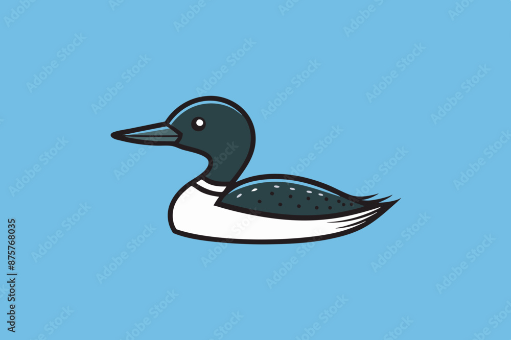 Common Loon bird play icon vector art illustration Common Loon bird play icon vector art illustration