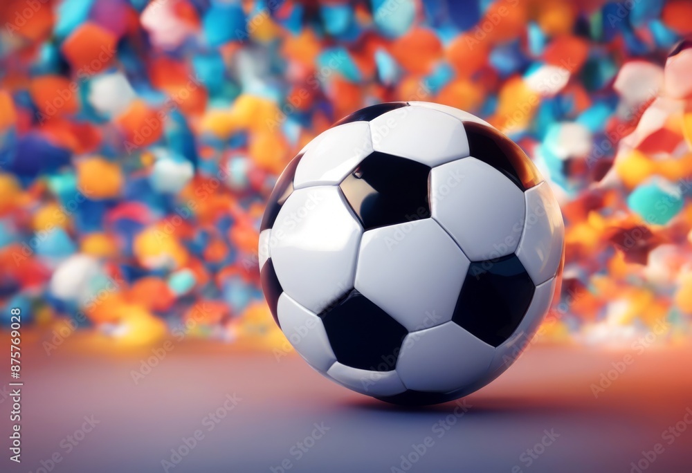 Obraz premium sport illustration abstract multi ball shapes soccer geometric color player fitness activity colourful shape many coloured artistic