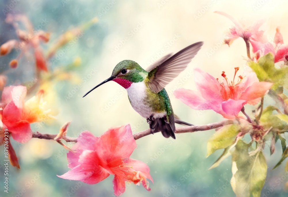 Fototapeta premium texture design wallpaper illustration blue watercolor magnolia abstract symbol technology flower pink pattern white