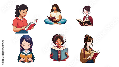 本を読んでいる女性