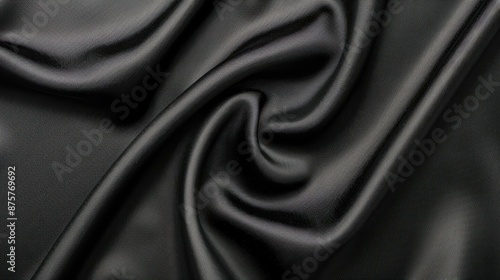 Elegant black jersey texture background showcasing the intricate details of luxury fabric surface.
