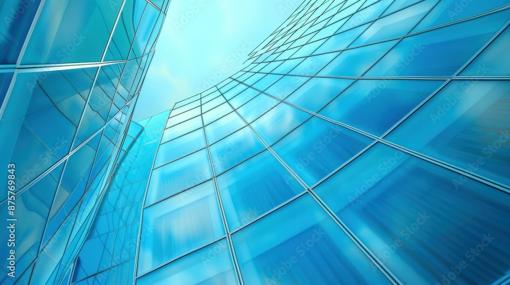 Fototapeta premium Ideal backdrop for modern presentations blurred glass wall building background.