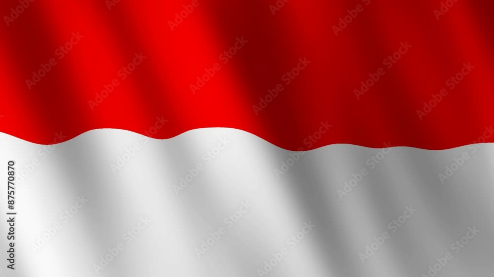 waving Indonesia flag animation in red and white, for independence day celebrations, events, banners, etc. waving Indonesia flag animation in red and white, for independence day celebrations, events, banners, etc.