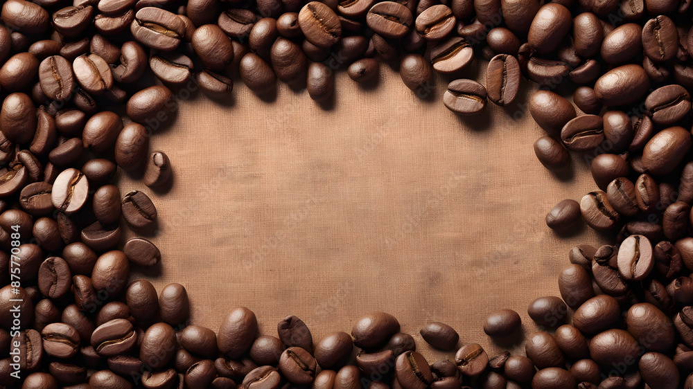 Coffee beans background Text field Coffee beans background Text field