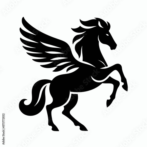  Pegasus silhouettes vector, Pegasus silhouette logo symbol design illustration