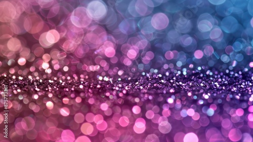 Glimmering lights in soft pink, purple, and blue hues create an abstract and dreamy background for banners. Defocused.