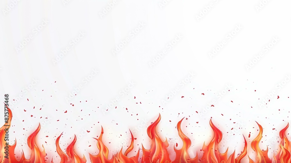 Vibrant banner with fiery flames and sparks, ideal for dark illustrations. Vector format with transparent background. Vibrant banner with fiery flames and sparks, ideal for dark illustrations. Vector format with transparent background.