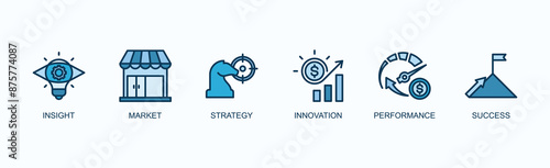 Wallpaper Mural Competitive Intelligence Banner Web Icon Vector Illustration Concept With Insight, Market, Strategy, Innovation, Performance, Success Torontodigital.ca