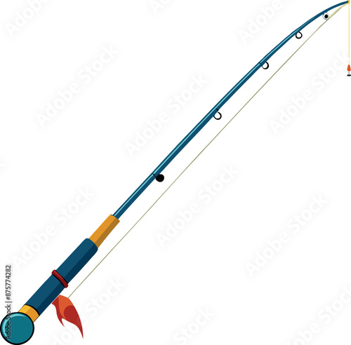 fisher rod sticker vector design