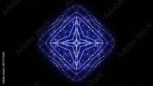 揺れ動く青色のくらげのようなデジタル背景（VJループ映像）